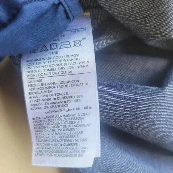 Lot Of 2 Old Navy Built-In Flex Navy Blue Boys White Button Down Size S (6-7) - Picture 3 of 15